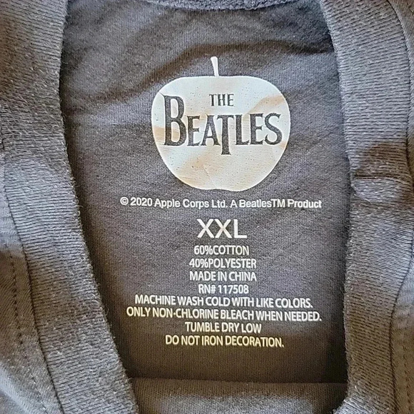 Beatles Grey Tshirt Apple Lable Size XXL - Picture 3 of 5